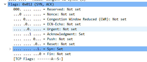 在TCP层，有个FLAGS字段，这个字段有以下几个标识：SYN, FIN, ACK, PSH, RST, URG。如下