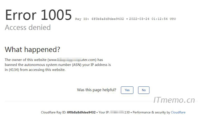 打开网页提示：Error 1005原因和解决方法